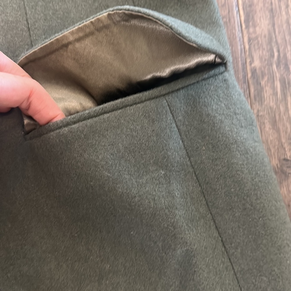 LL Bean Womens Green Wool/Cashmere Blazer Size 10R - Picture 10 of 11